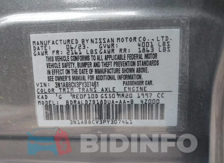 3N1AB8CV3PY307461 Photo# 9
