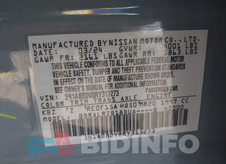3N1AB8DV8RY313273 Photo# 9