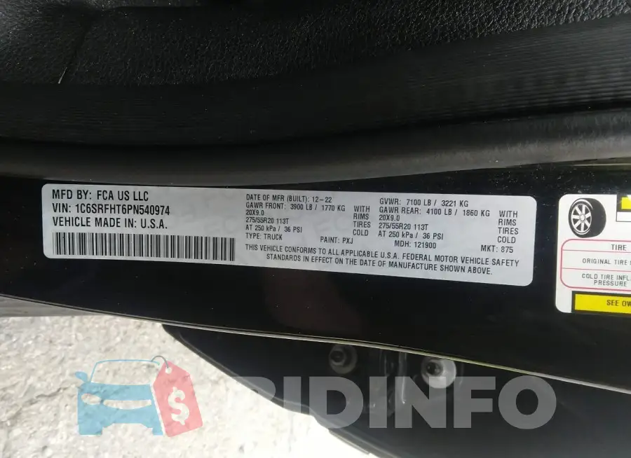 1C6SRFHT6PN540974 Photo# 9