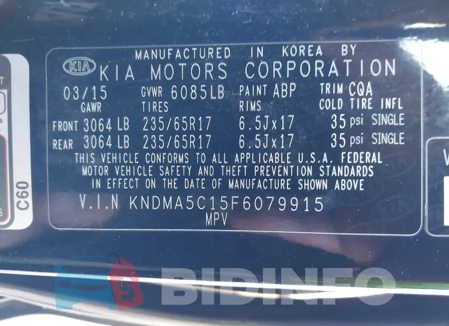 KNDMA5C15F6079915 Photo# 9