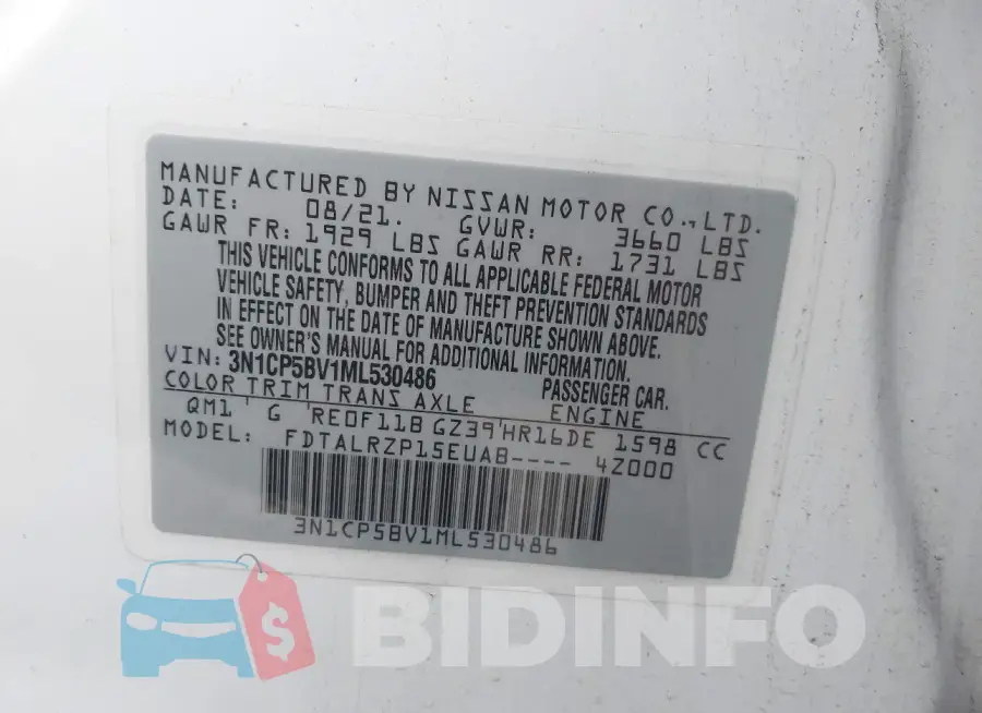 3N1CP5BV1ML530486 Photo# 9