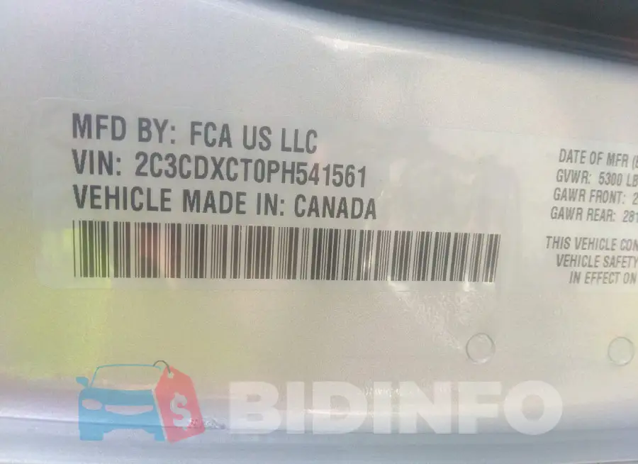 2C3CDXCT0PH541561 Photo# 9