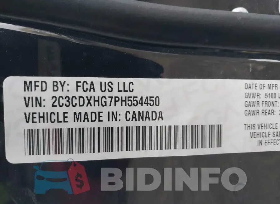 2C3CDXHG7PH554450 Photo# 9