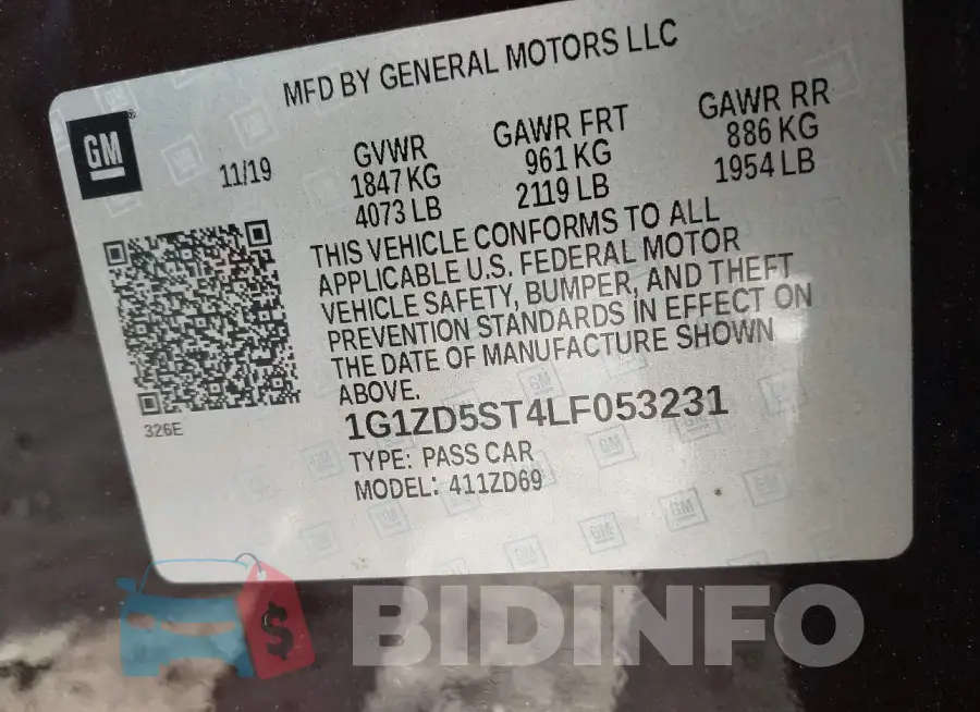 1G1ZD5ST4LF053231 Photo# 9