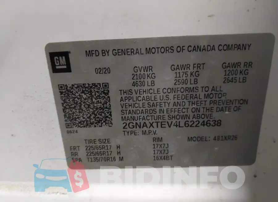 2GNAXTEV4L6224638 Photo# 9