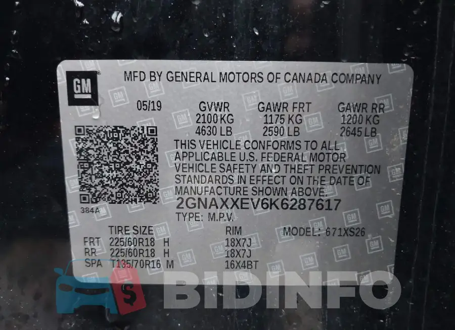 2GNAXXEV6K6287617 Photo# 9