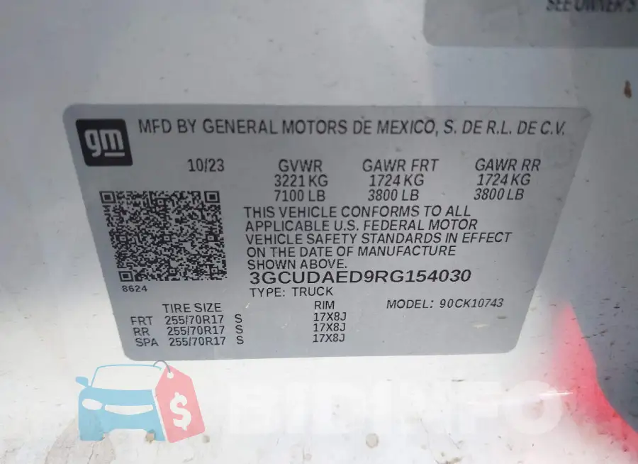 3GCUDAED9RG154030 Photo# 9