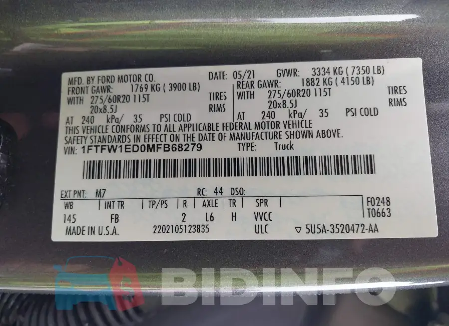 1FTFW1ED0MFB68279 Photo# 9