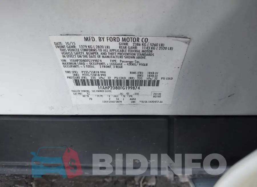 1FAHP2D80FG199874 Photo# 9