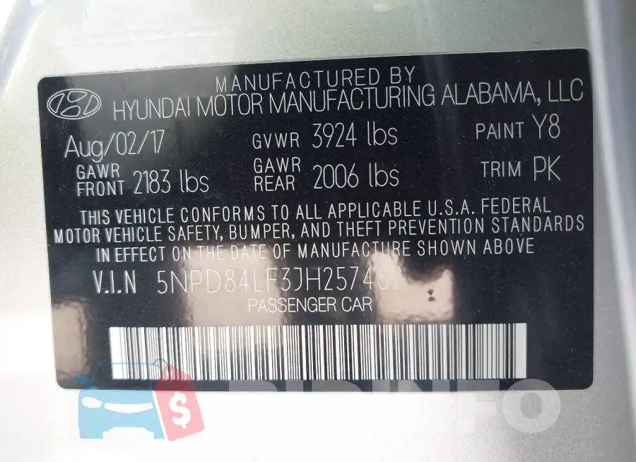 5NPD84LF3JH257482 Photo# 9