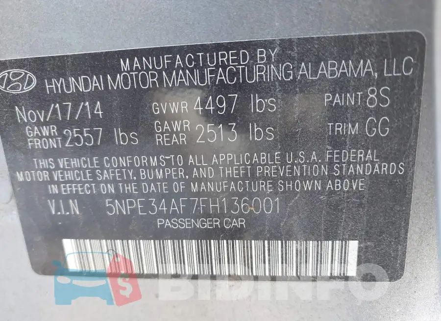 5NPE34AF7FH136001 Photo# 9