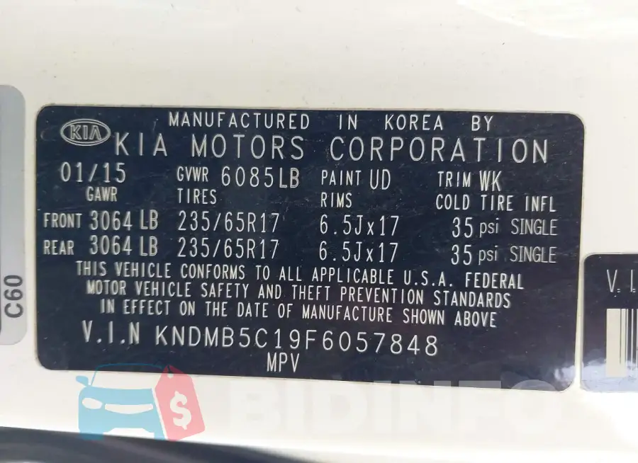 KNDMB5C19F6057848 Photo# 9