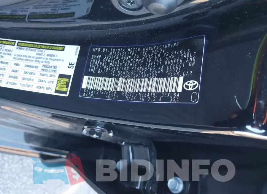 5YFB4MDE5RP187202 Photo# 9