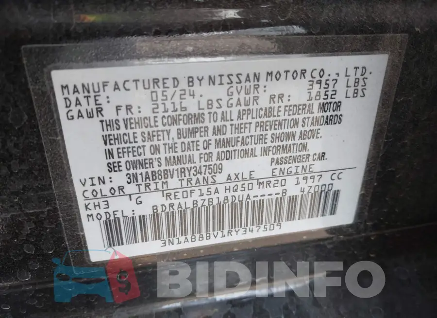 3N1AB8BV1RY347509 Photo# 9