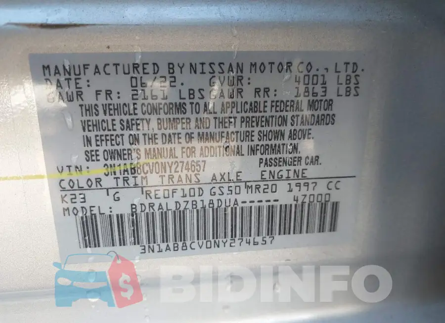 3N1AB8CV0NY274657 Photo# 9