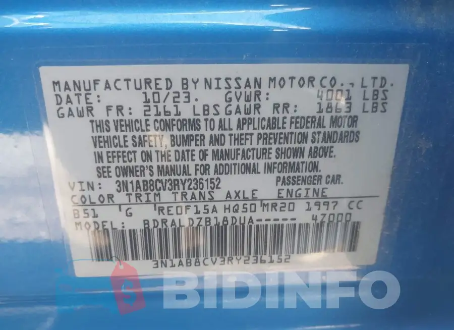 3N1AB8CV3RY236152 Photo# 9