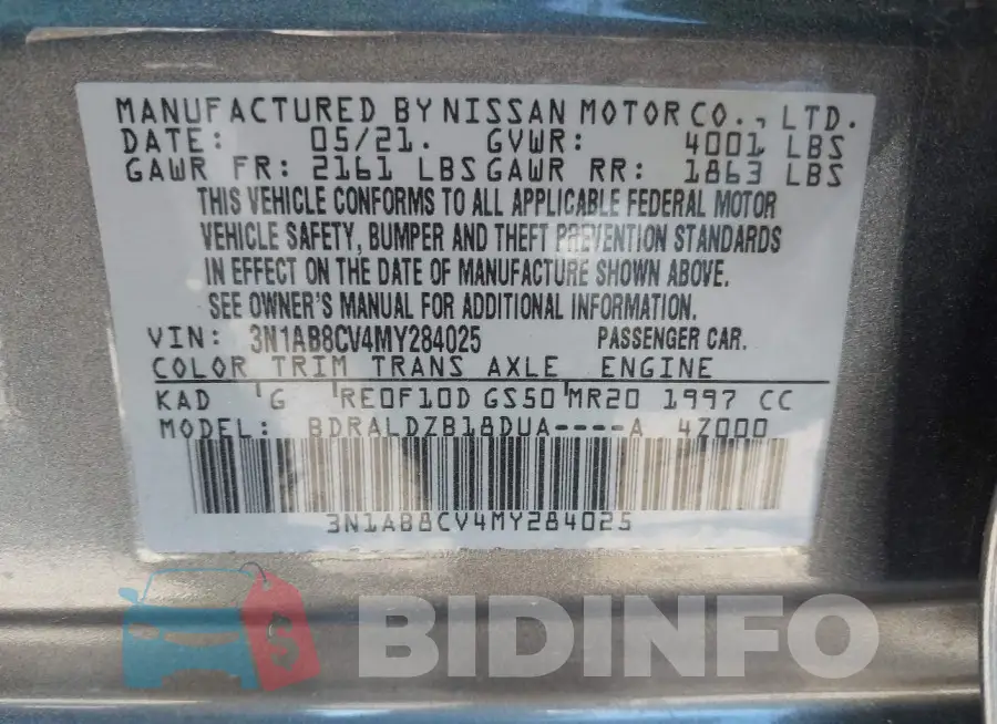 3N1AB8CV4MY284025 Photo# 18