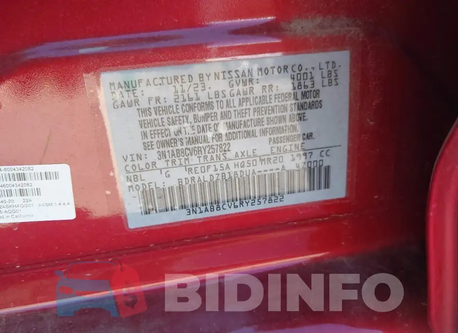3N1AB8CV6RY257822 Photo# 9