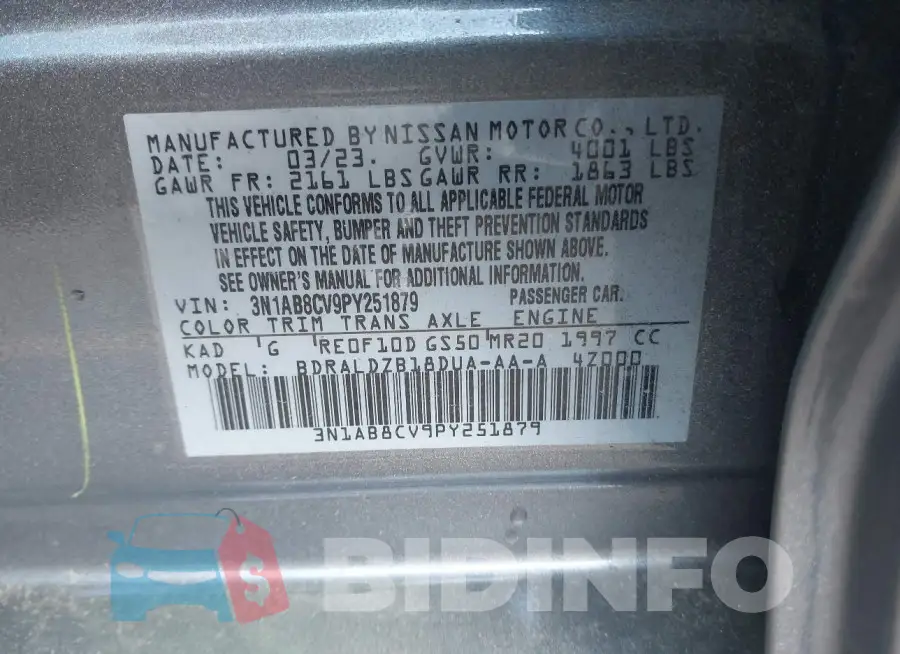 3N1AB8CV9PY251879 Photo# 9