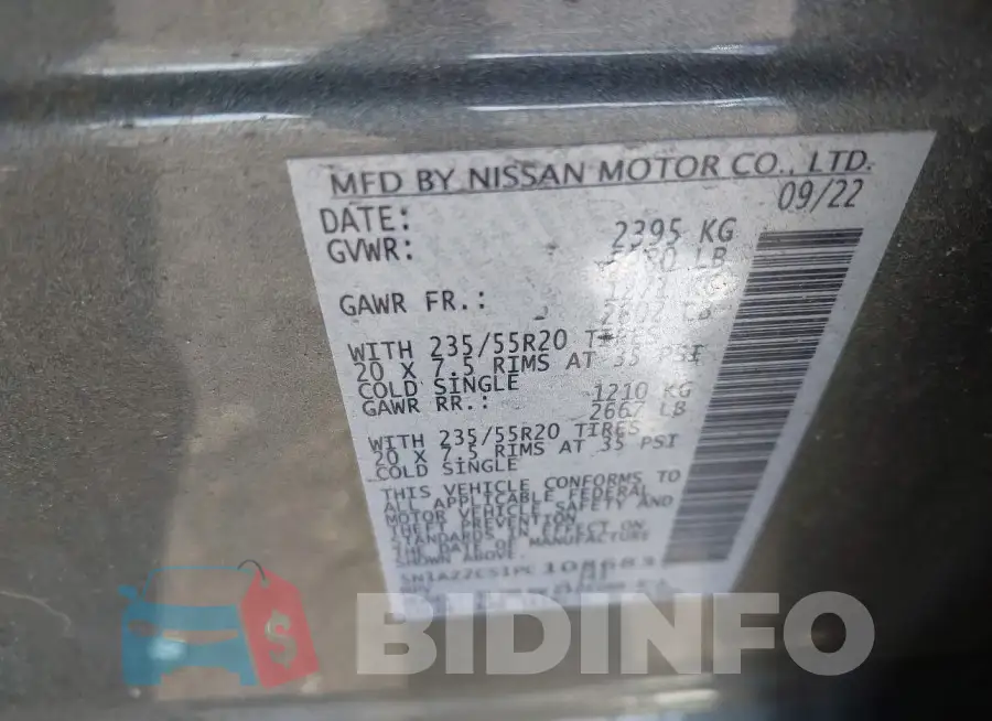 5N1AZ2CS1PC108683 Photo# 9