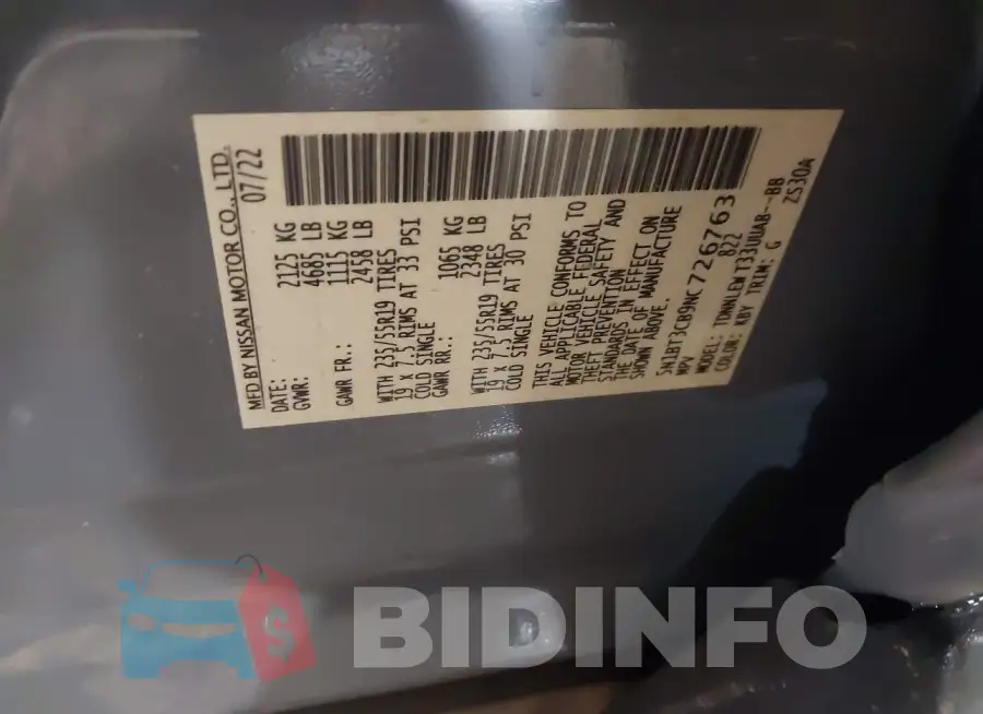 5N1BT3CB9NC726763 Photo# 9