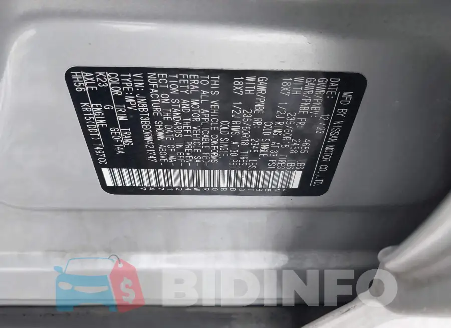 JN8BT3BB0RW421747 Photo# 9