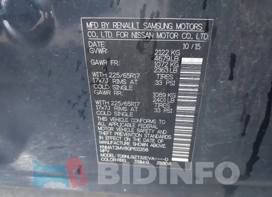 KNMAT2MV8GP611358 Photo# 9