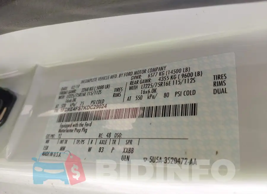 1FDXE4FS7KDC29024 Photo# 9