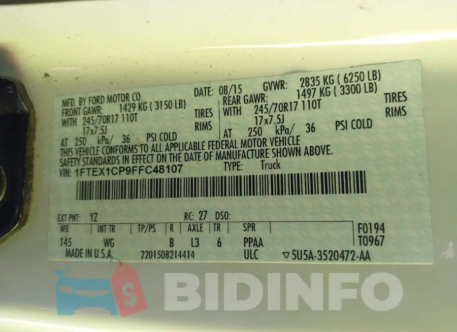 1FTEX1CP9FFC48107 Photo# 9