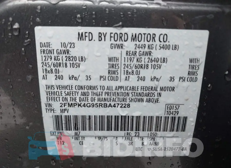 2FMPK4G95RBA47228 Photo# 9