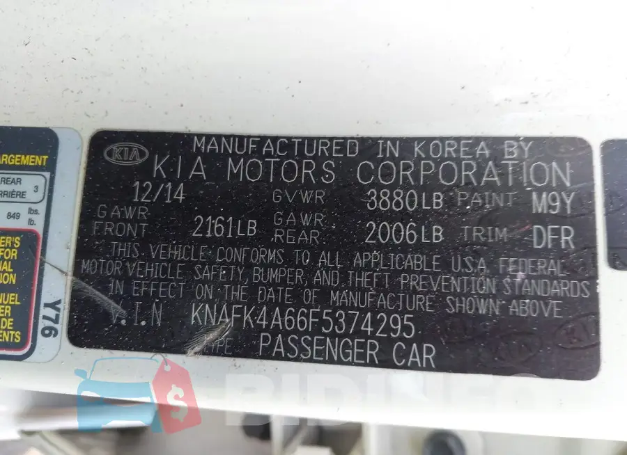 KNAFK4A66F5374295 Photo# 9