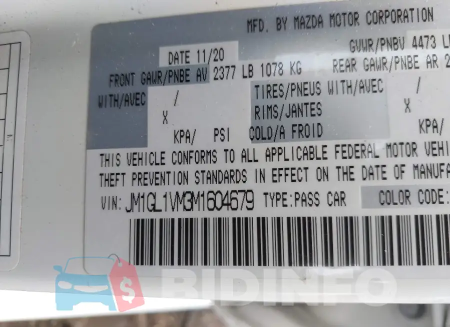 JM1GL1VM3M1604679 Photo# 9