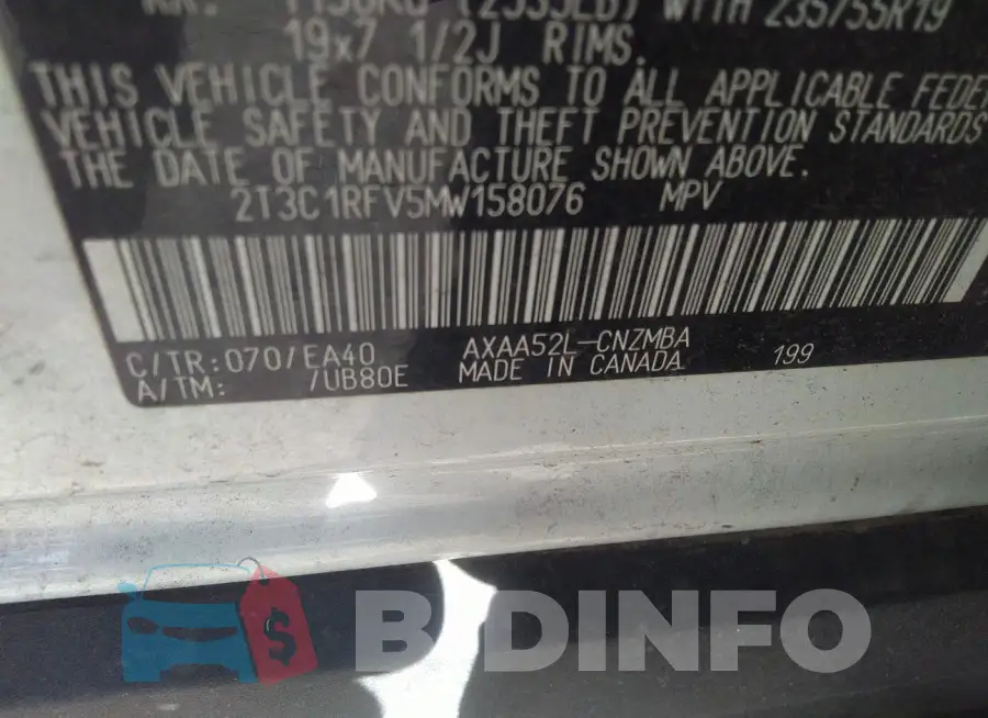 2T3C1RFV5MW158076 Photo# 9