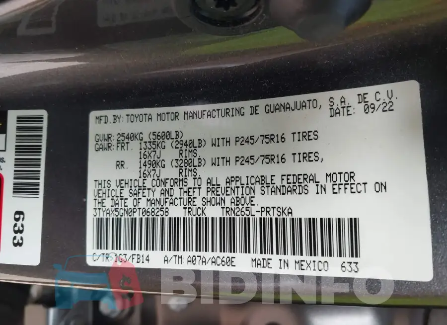 3TYAX5GN0PT068258 Photo# 9
