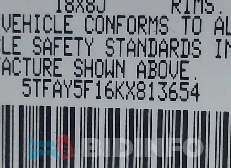 5TFAY5F16KX813654 Photo# 9