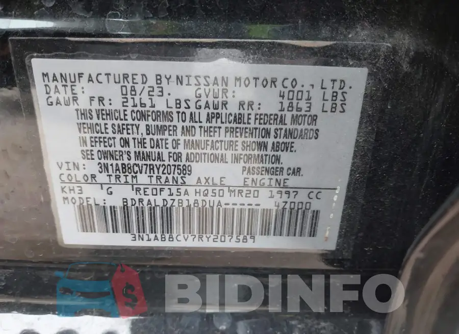 3N1AB8CV7RY207589 Photo# 9