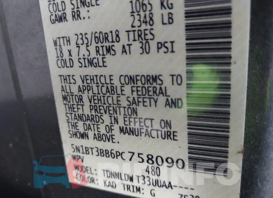 5N1BT3BB6PC758090 Photo# 9