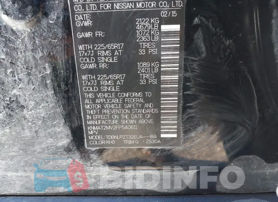 KNMAT2MV2FP540611 Photo# 9