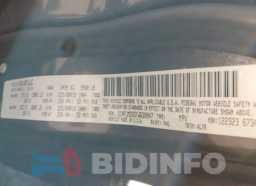 1C4PJMDS5FW639947 Photo# 9