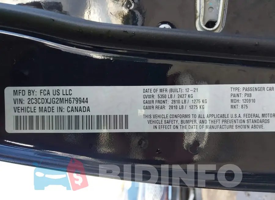 2C3CDXJG2MH679944 Photo# 9