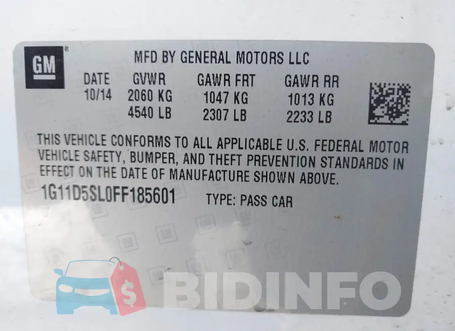 1G11D5SL0FF185601 Photo# 9