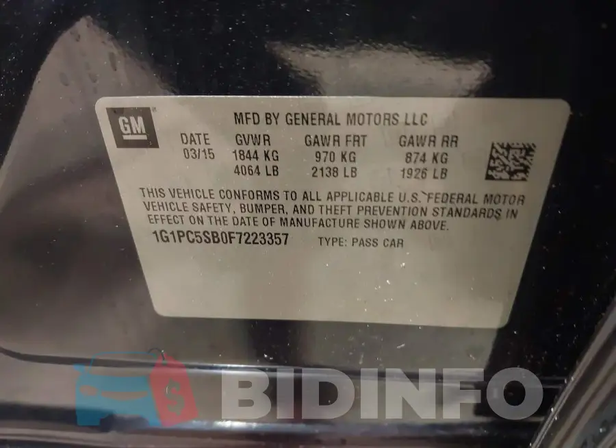 1G1PC5SB0F7223357 Photo# 9