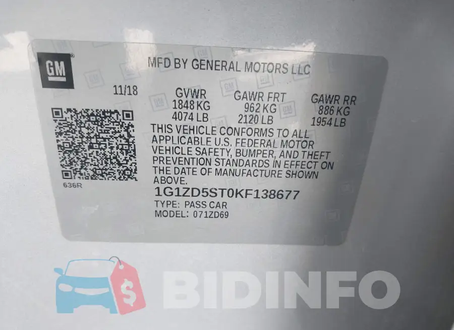 1G1ZD5ST0KF138677 Photo# 9