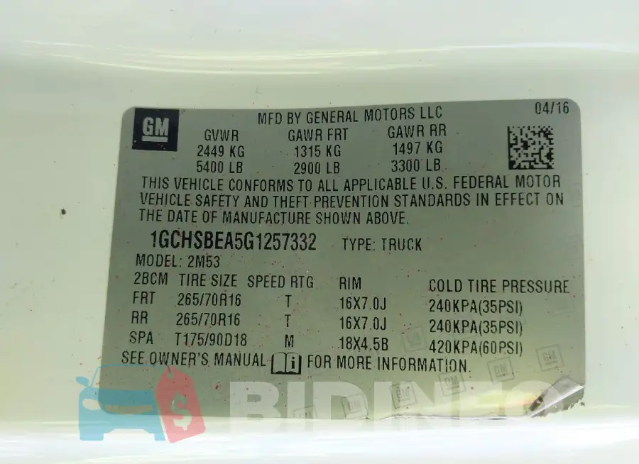 1GCHSBEA5G1257332 Photo# 9