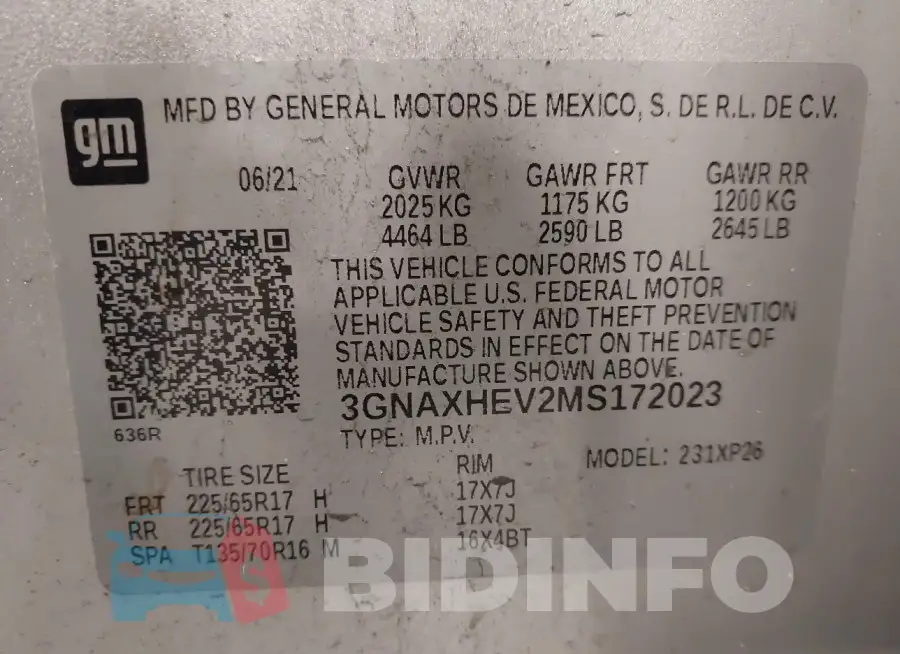 3GNAXHEV2MS172023 Photo# 9