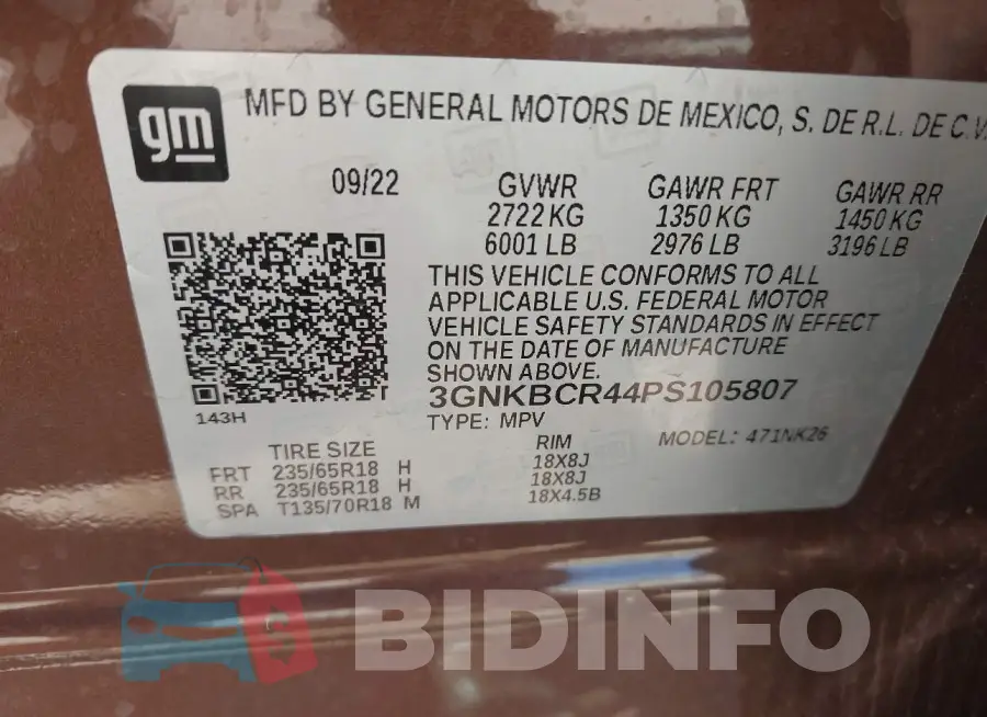 3GNKBCR44PS105807 Photo# 9