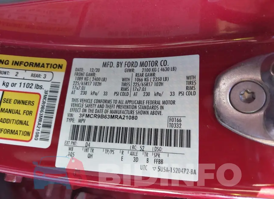3FMCR9B63MRA21080 Photo# 9