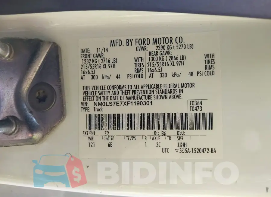 NM0LS7E7XF1190301 Photo# 9