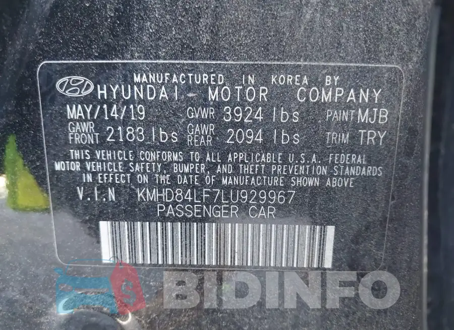 KMHD84LF7LU929967 Photo# 9