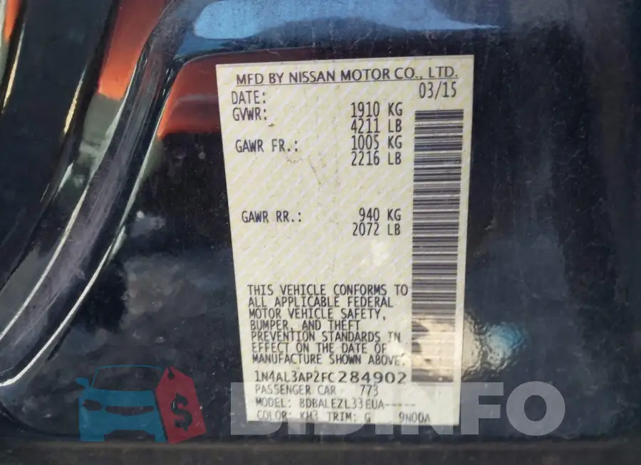 1N4AL3AP2FC284902 Photo# 9